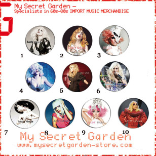 Lady Gaga - Portrait Pinback Button Badge Set 2a or 2b ( or Hair Ties / 4.4 cm Badge / Magnet / Keychain Set )